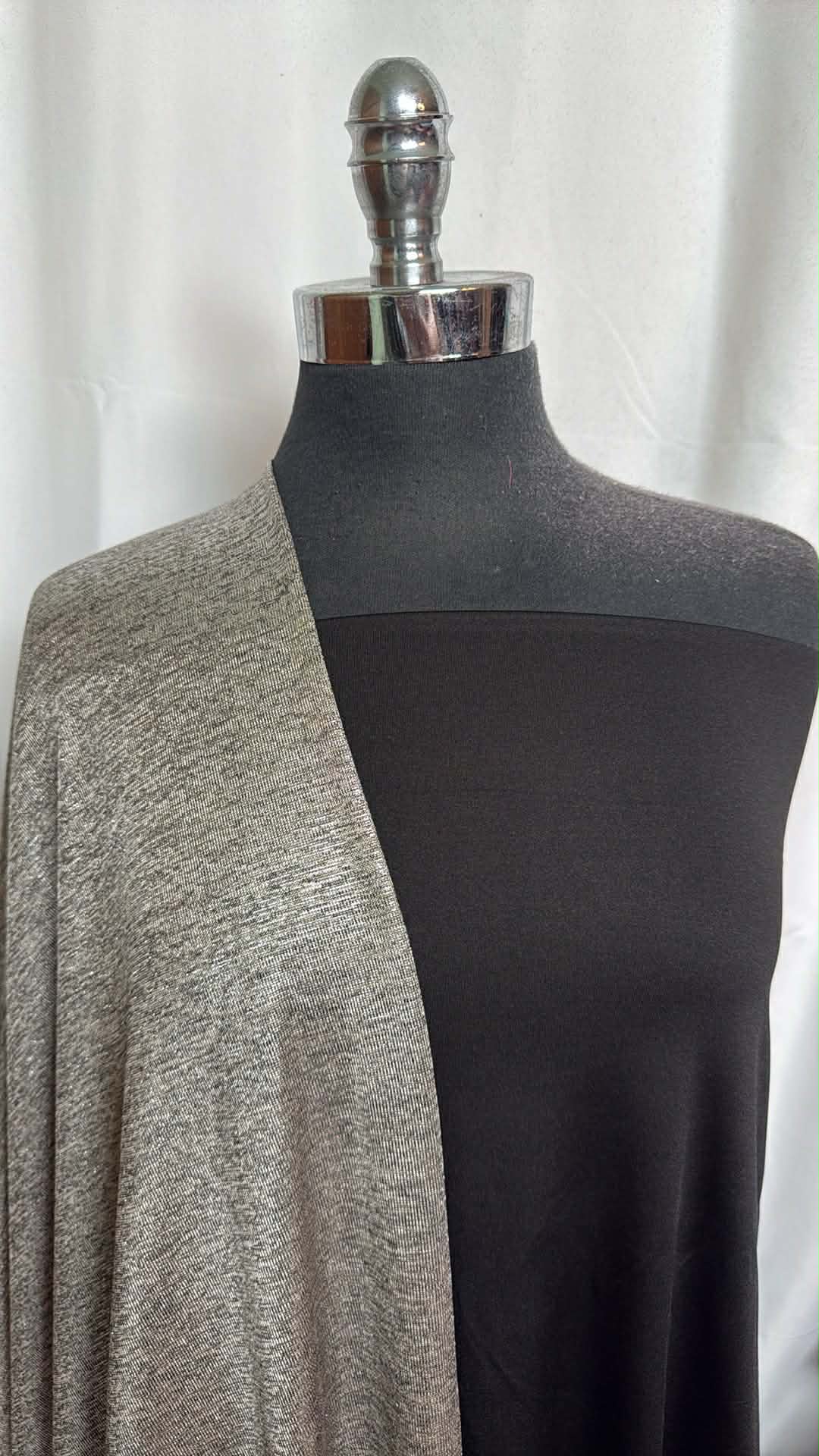 BLACK/FOIL SWEATER BUNDLE : 2YD Black Light/Medium-Weight Yoga PF & 2YD Light-Weight Sweater w/Foil : A29899