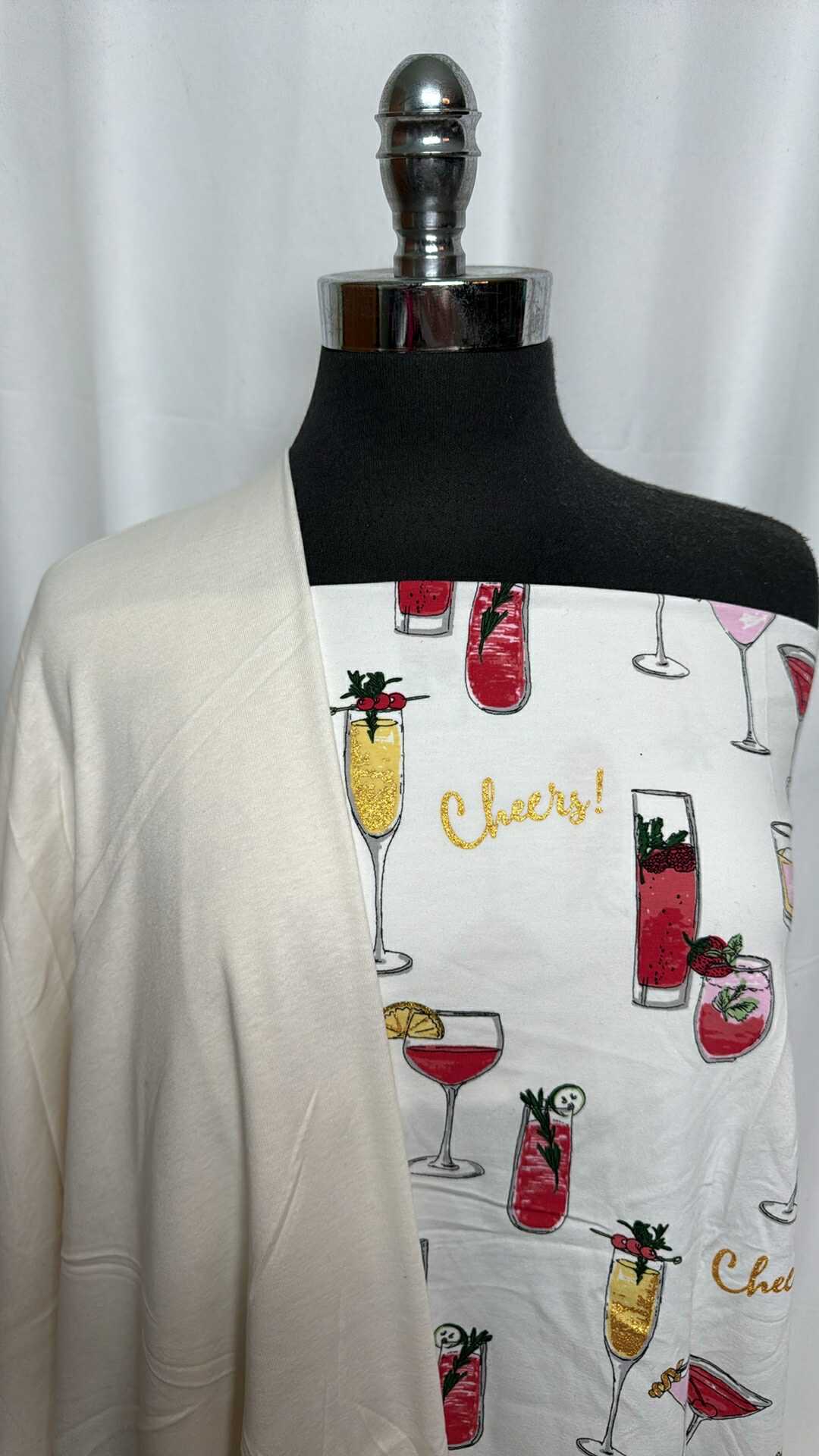 IVORY/CHEERS BUNDLE : 1YD Cheers C/S & 1YD Ivory Combed Cotton Rib : A29175