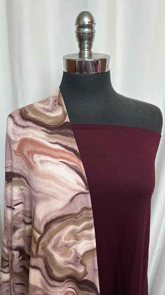 WINE/MARBLE BUNDLE : 2YD Marble Oakley SK & 2YD Wine PRS FT : A28429
