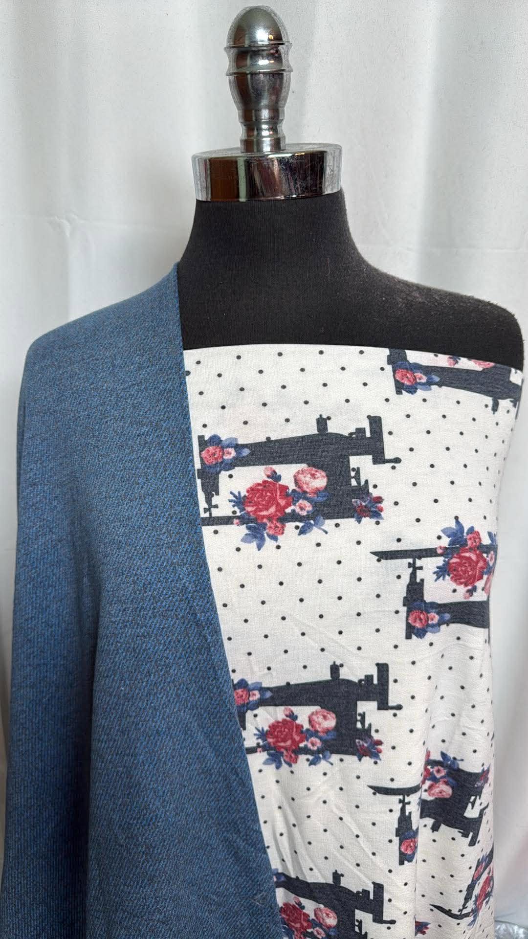 DENIM/SEWING DOT BUNDLE : 1YD Sewing Dot PRS FT & 2YD "Denim" PRS FT : A29971