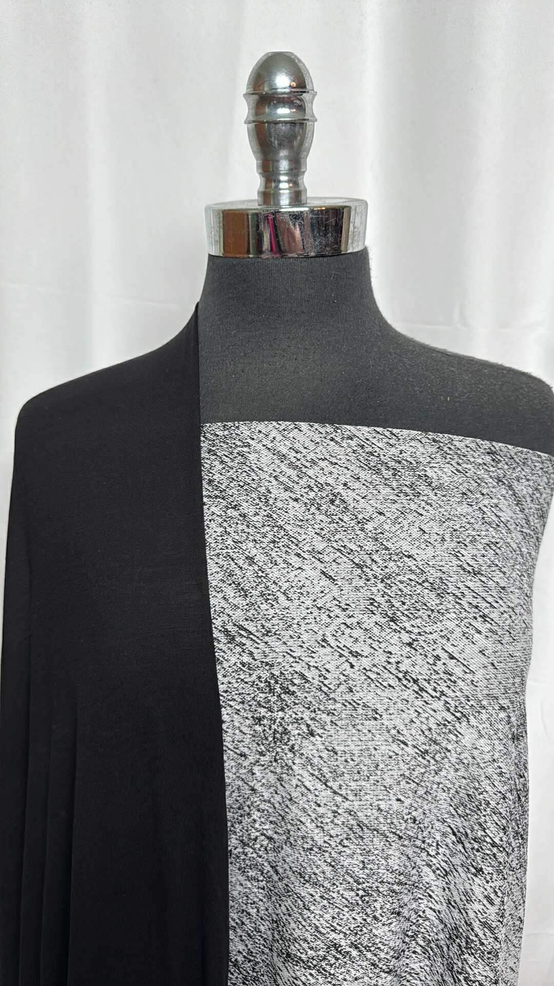 BLACK/JACQUARD BUNDLE : 2YD Black Modal/Spandex Jersey & 2YD Jacquard PF : A29055