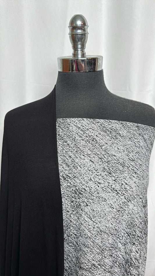 BLACK/JACQUARD BUNDLE : 2YD Black Modal/Spandex Jersey & 2YD Jacquard PF : A29055