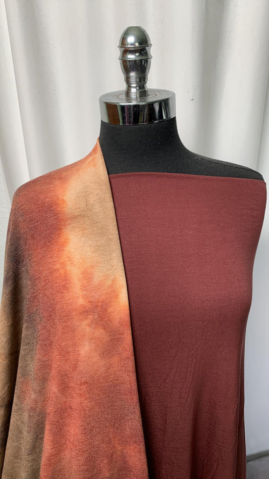 RUST TIE DYE BUNDLE : 2YD Rust Tie Dye PRS FT & 2YD Marsala R/S : A1664