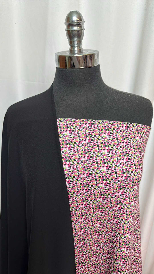 BLACK/GEO BUNDLE : 1+YD Geo Yoga PF & 2YD Black Microfiber Stretch Woven : A27989