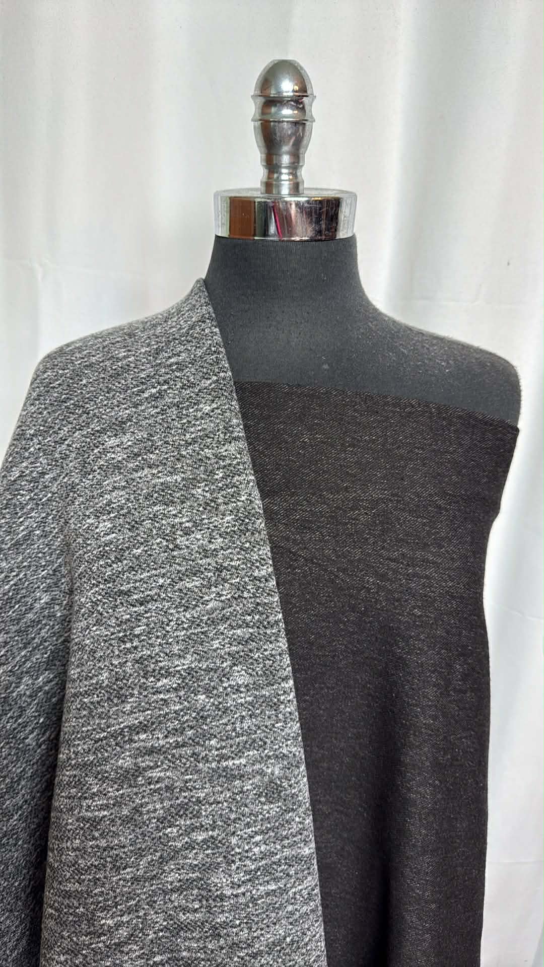 CHARCOAL BUNDLE : 34" Cut of Heavy C/S Knit Denim & 2YD Heathered Fleece : A29508
