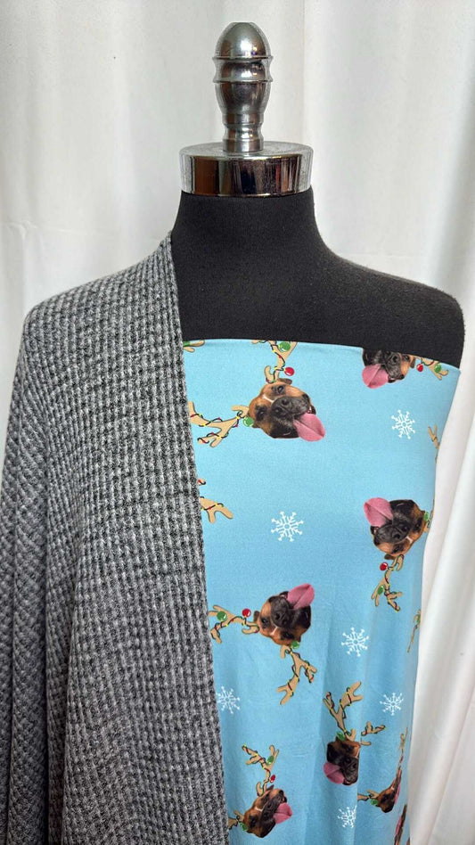 REINDEER DOG BUNDLE : 2YD Brushed Waffle & 2YD Reindeer Dog DBP : A28241