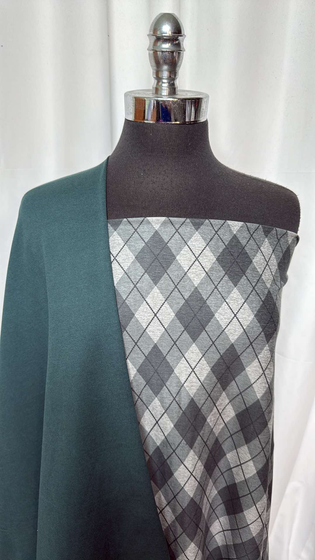 MIDNIGHT GREEN/ARGYLE BUNDLE : 1+YD Midnight Green Peached PF & 2.5YD Argyle Peached PF : A26877