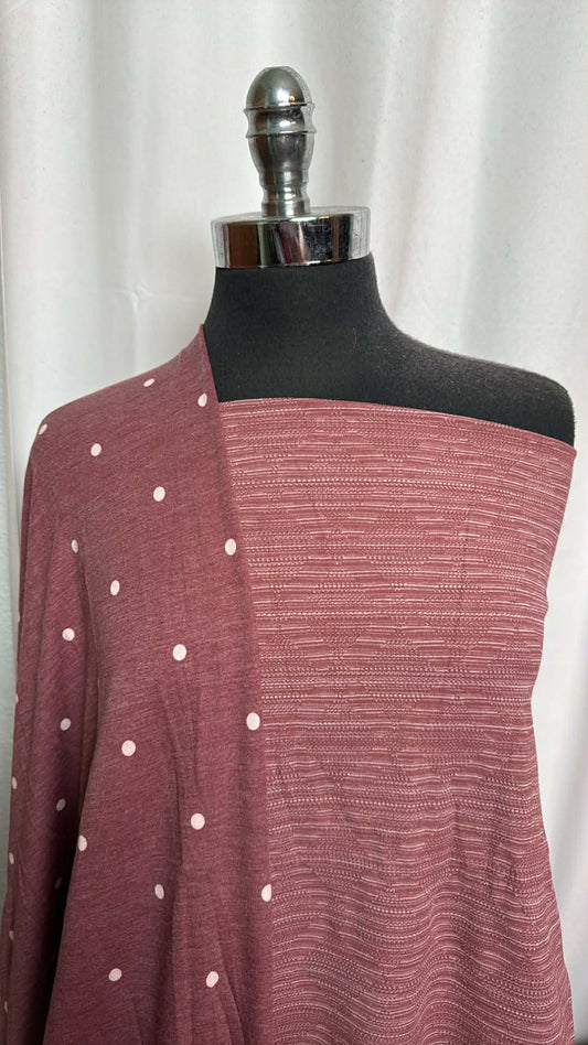 MAUVE DOT BUNDLE : 2YD Mauve Jacquard PF & 2YD Mauve Dot PRS FT : A29851