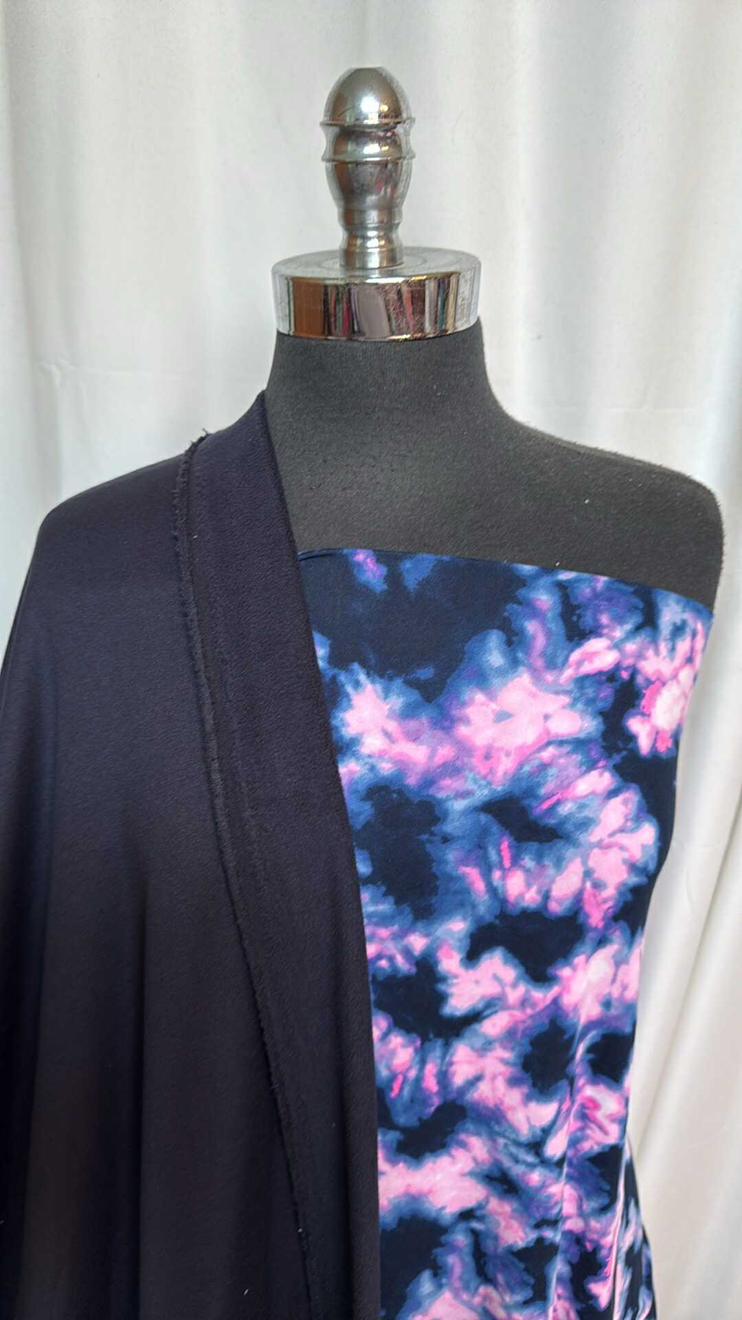 NAVY/PINK TIE DYE BUNDLE : 2YD Navy/Pink Tie Dye DBP & 2YD Navy P/S Fleece : A28652