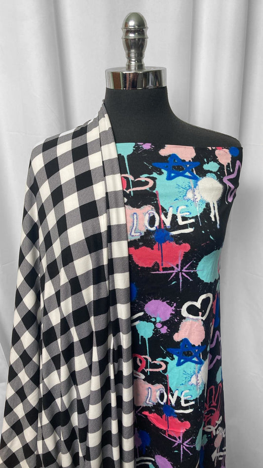 PLAID/GRAFFITI BUNDLE : 3YD Plaid DBP & 2YD Love Graffiti DBP : A24979