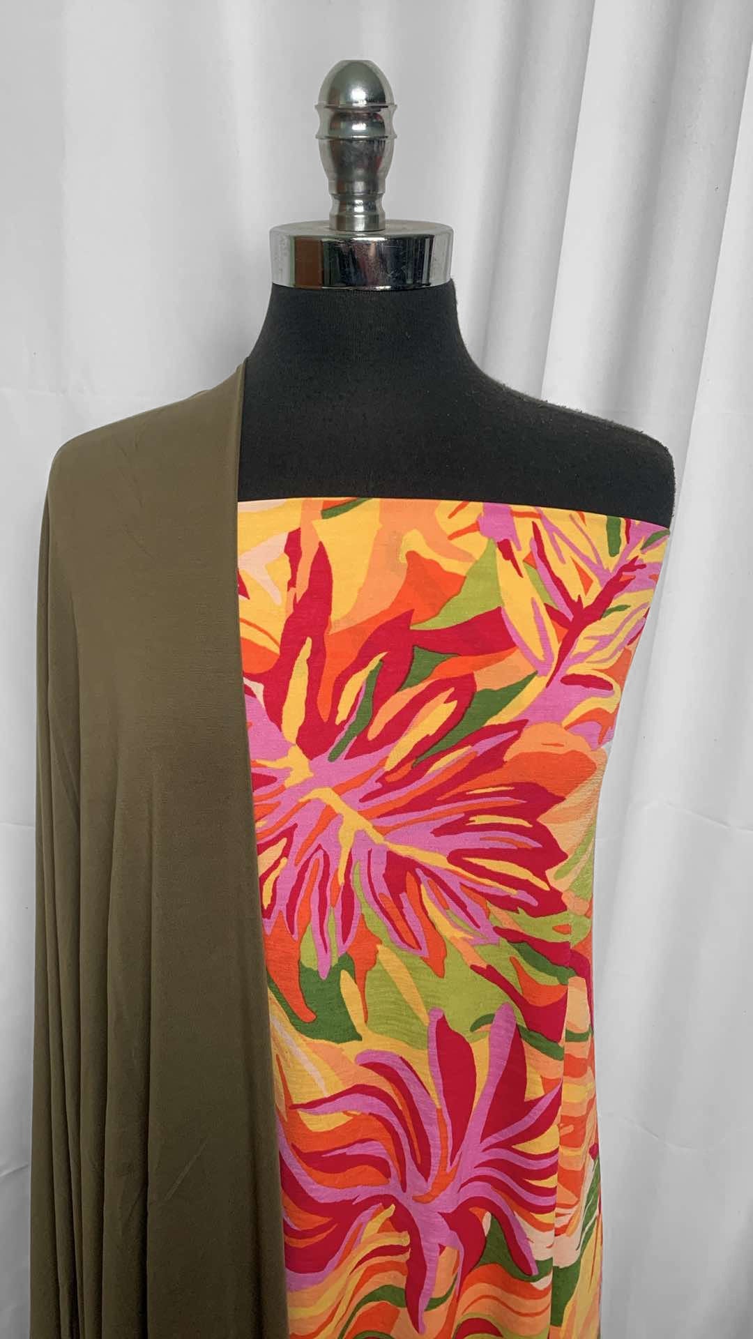 OLIVE/BRIGHT LEAVES BUNDLE : 2YD Bright Leaves Bulgari & 3YD Olive Cupro : A25933