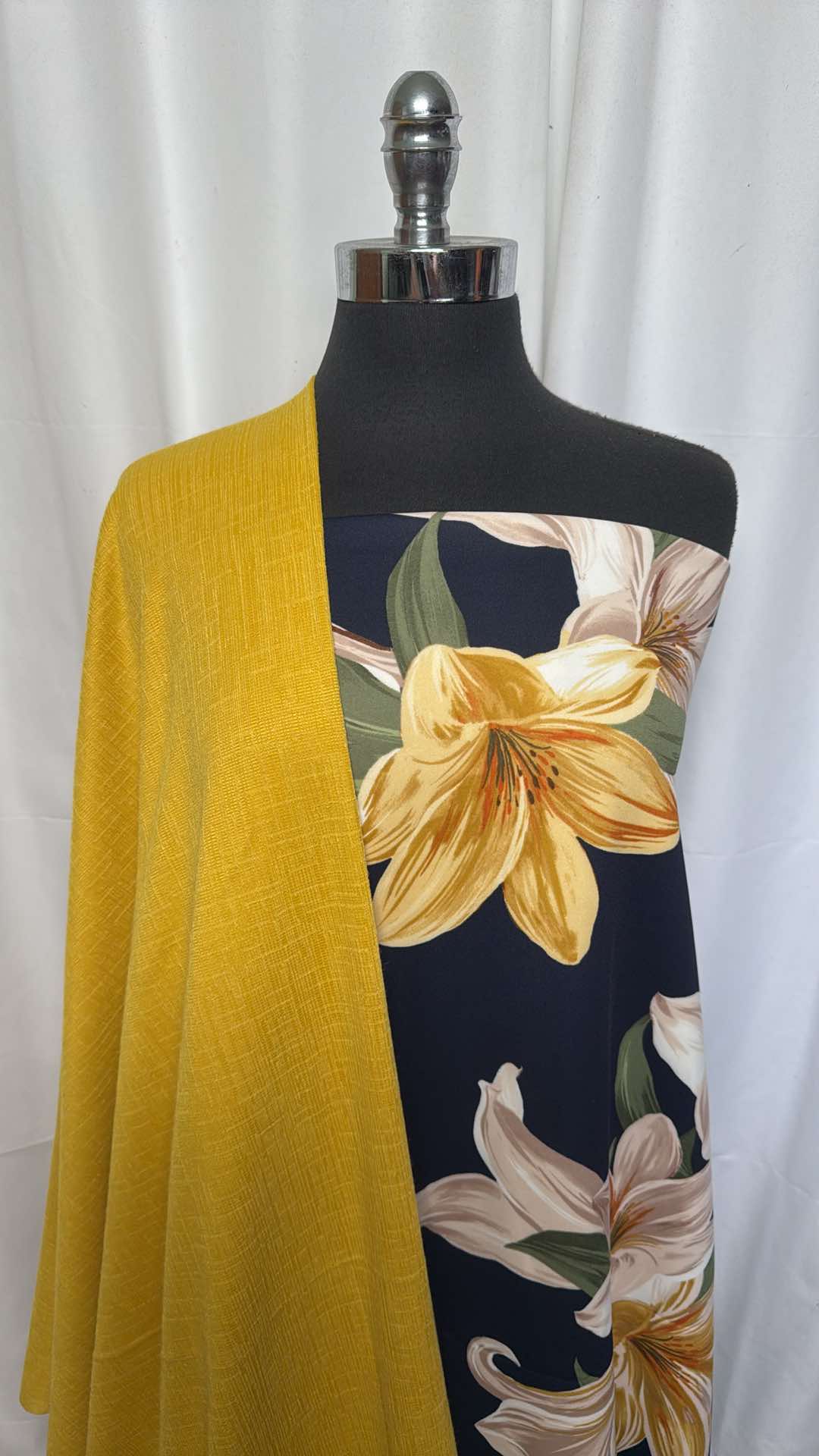 FLORAL/GOLD BUNDLE : 3YD Floral Scuba & 2YD Gold Textured DK : A26084