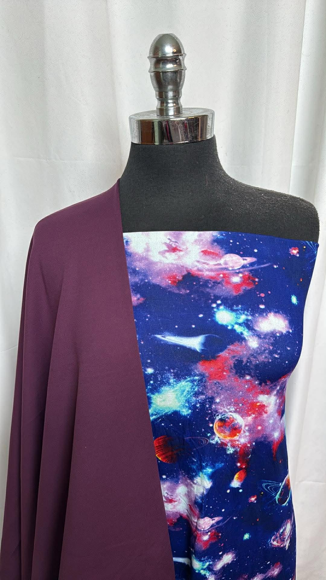EGGPLANT/GALAXY BUNDLE : 2YD Eggplant Heavy Brushed PF & 2YD Galaxy DBP : A30098