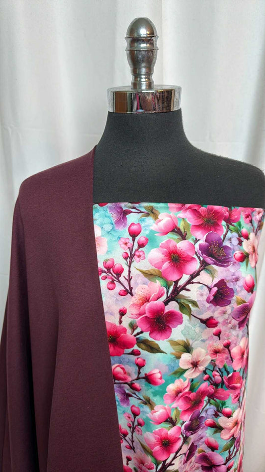 CHERRY BLOSSOM DREAMS BUNDLE : 2.5YD Cherry Blossom Dreams Peached PF & 2YD Solid Peached PF : A28724