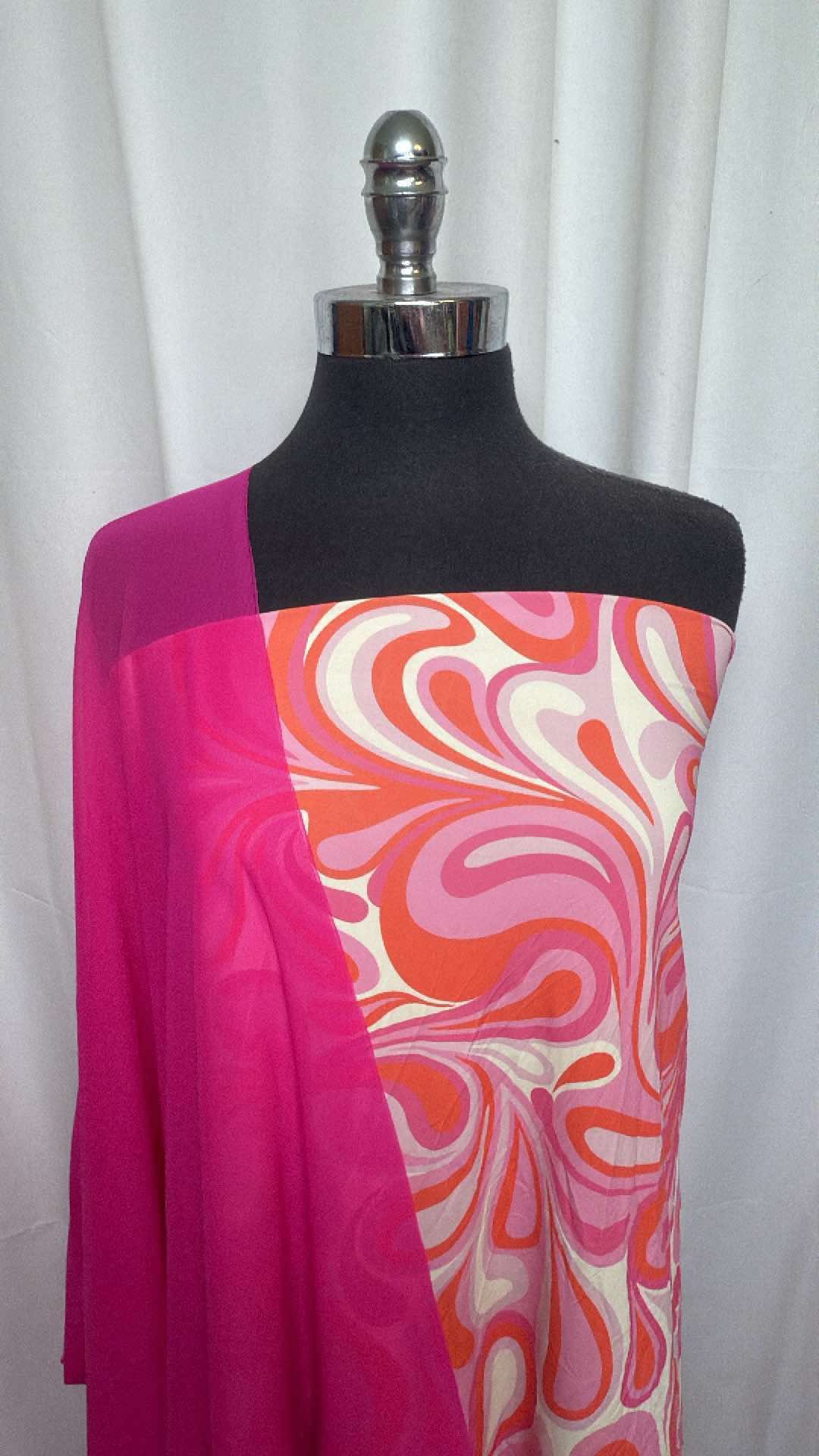 FUCHSIA MESH/SWIRL BUNDLE : 2YD Swirl N/S & 1YD Fuchsia Power Mesh : A26417