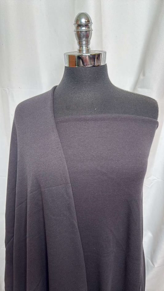 DOUBLE CHARCOAL BUNDLE : 1.5YD Charcoal Sweatshirt Fleece (72" Wide) & 1YD Charcoal Combed Cotton Rib : A26042