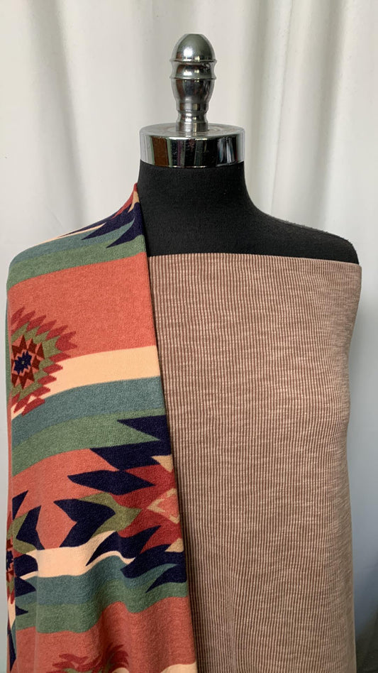 SOUTHWEST/SANDWASH BUNDLE : 2YD Brushed Sandwash Rib & 2YD Southwest Hacci SK : A1963