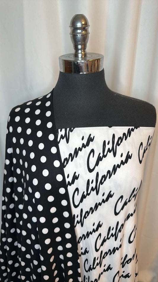 BLACK/WHITE DOT/CALIFORNIA BUNDLE : 2YD Black/White Dot DBP & 2YD White/Black Cali DBP : A26731