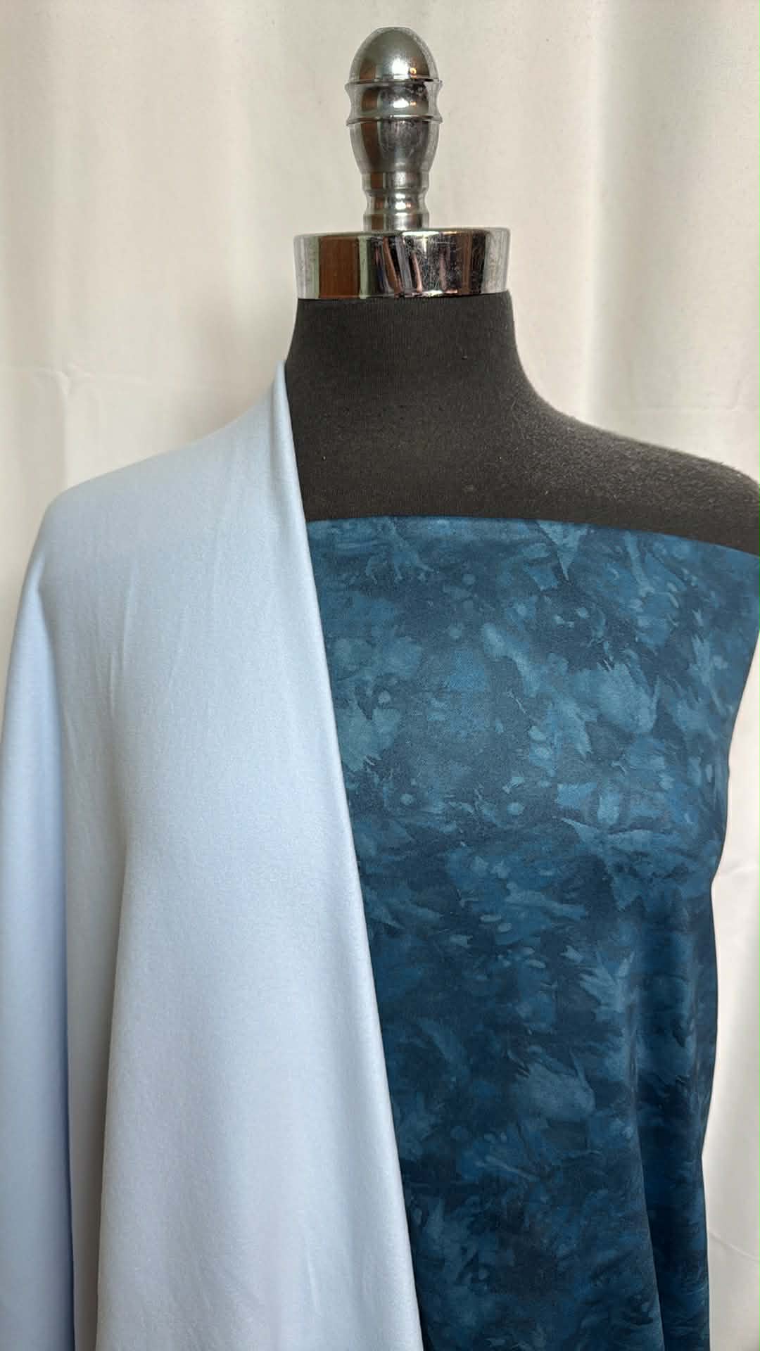 LIGHT BLUE/TIE DYE BUNDLE : 2YD Tie Dye Yoga PF & 2YD Light Blue Brushed-Back PF : A29608