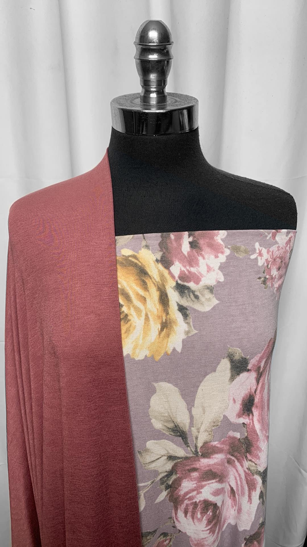 MAUVE/LAVENDER FLORAL BUNDLE : 2YD Lavender Floral PRS Jersey & 2YD Mauve R/S : A25396