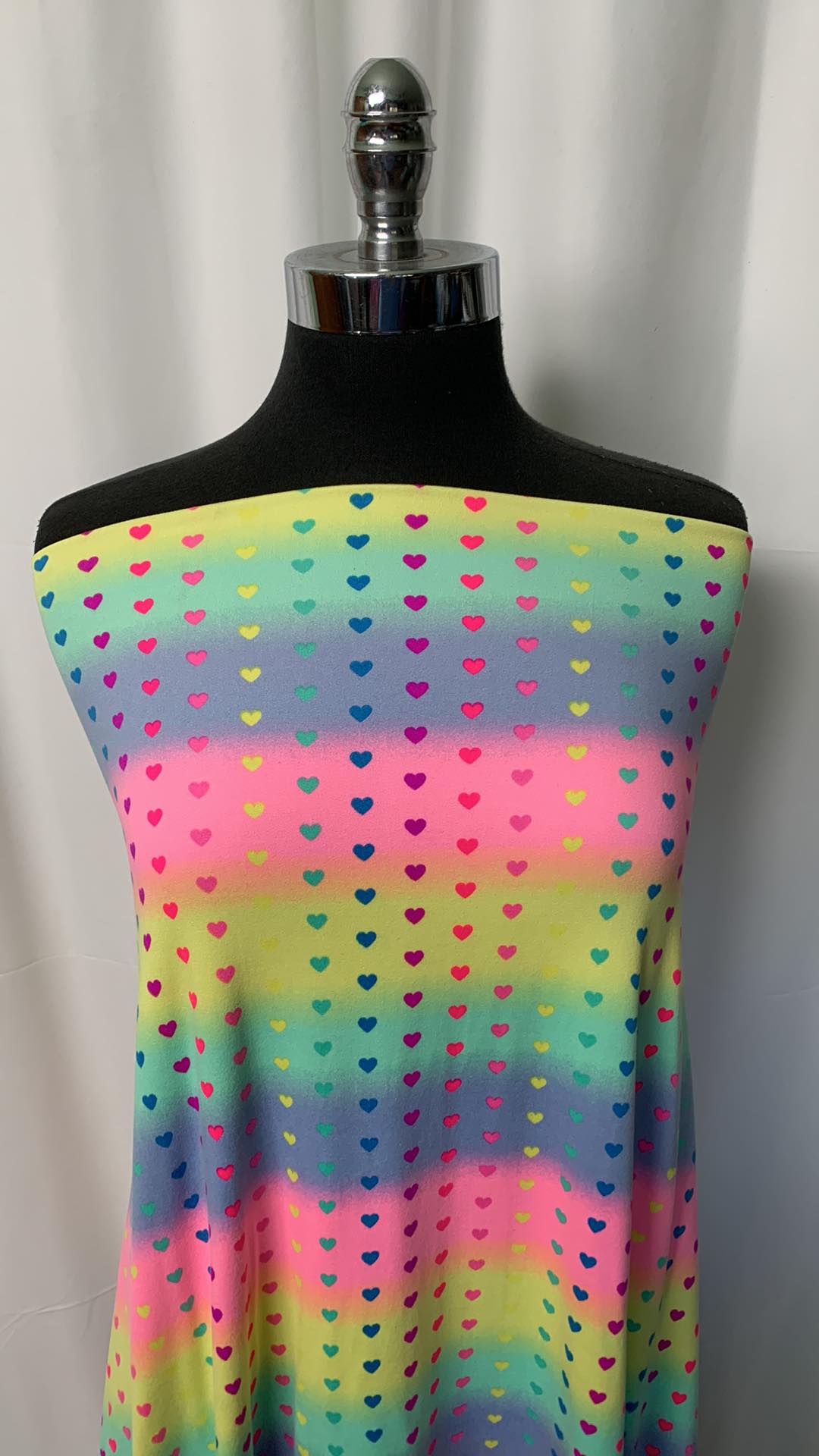 Ombre Hearts - Double Brushed Poly Spandex - 2 Yard Cut