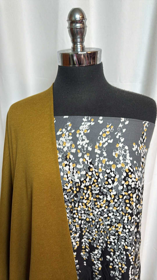 CHARTREUSE/DOUBLE BORDER BUNDLE : 2YD Chartreuse Peached PF & 2YD Double Border Rayon Challis : A28700