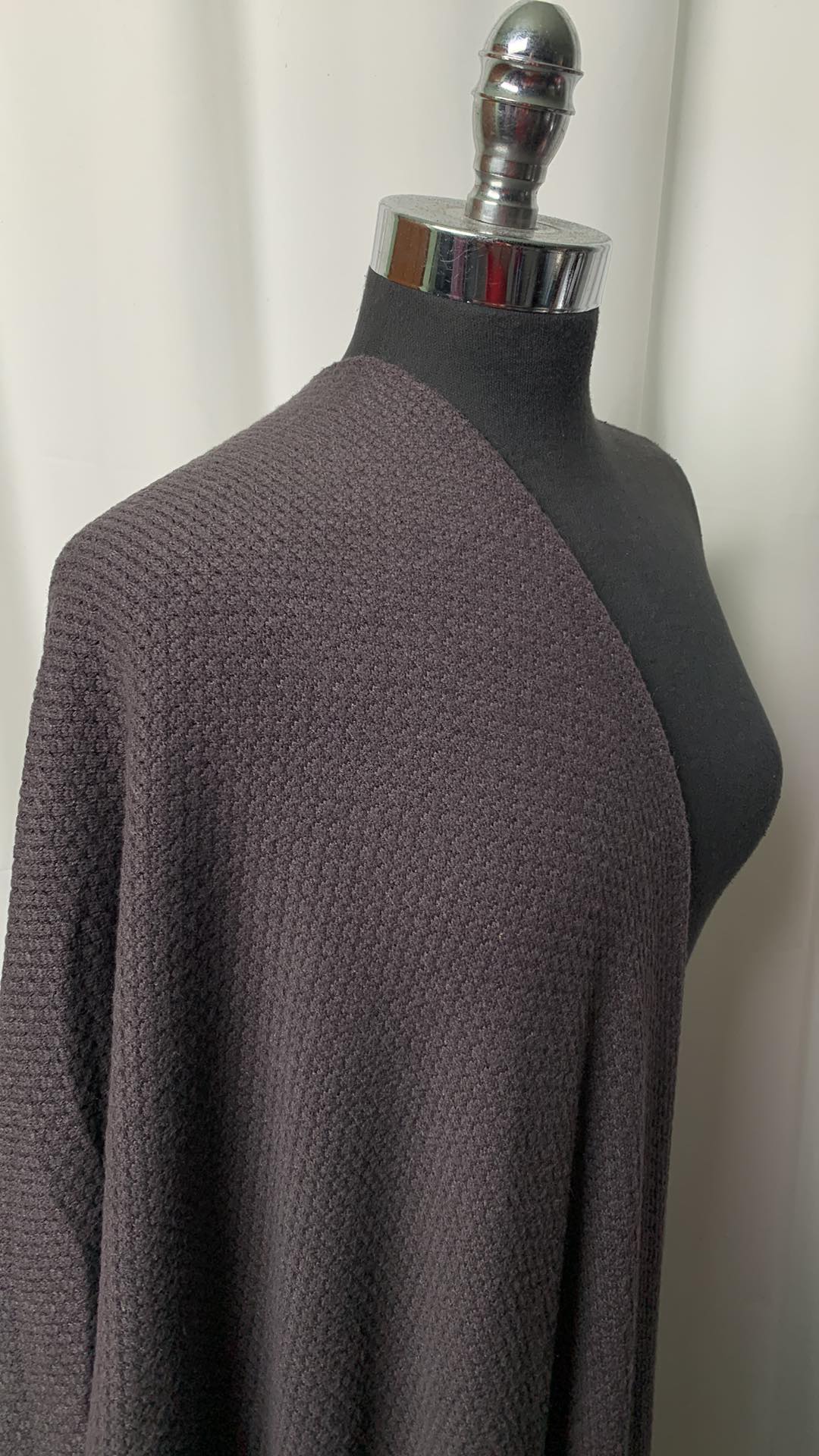 Charcoal - Textured Sweater Knit - 3 Yard Cut