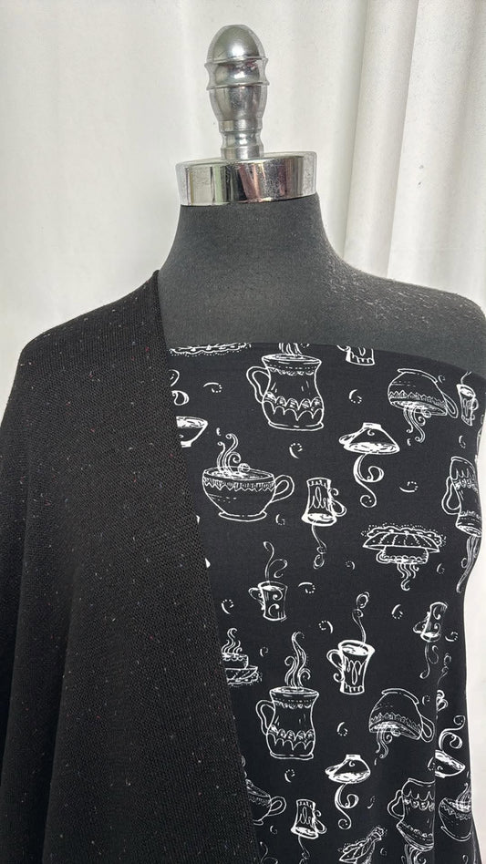 BLACK SWEATER/DRINKS BUNDLE : 2YD Black Drinks DBP & 2YD Black w/Specks Light-Weight SK : A30950