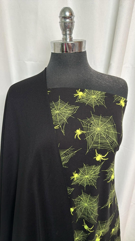 BLACK/NEON WEBS BUNDLE : 2YD Neon Webs DBP & 2YD Black Poly Fleece : A30488