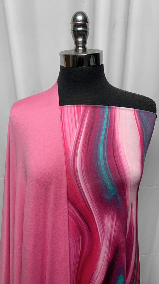 PINK SWIRL BUNDLE : 3YD Pink Featherweight PF & 3YD Pink Swirl Venezia : A25259