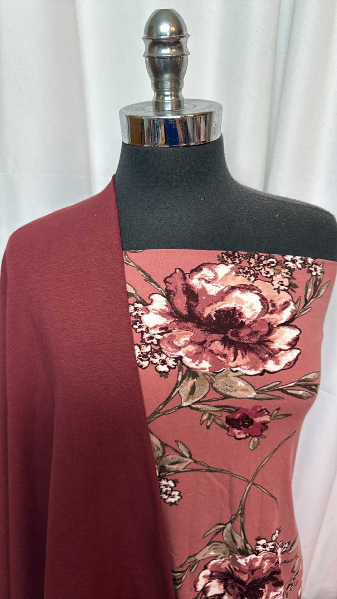 BURGUNDY/MARSALA FLORAL BUNDLE : 2YD Marsala Floral DBP & 2YD Burgundy C/S : A27754
