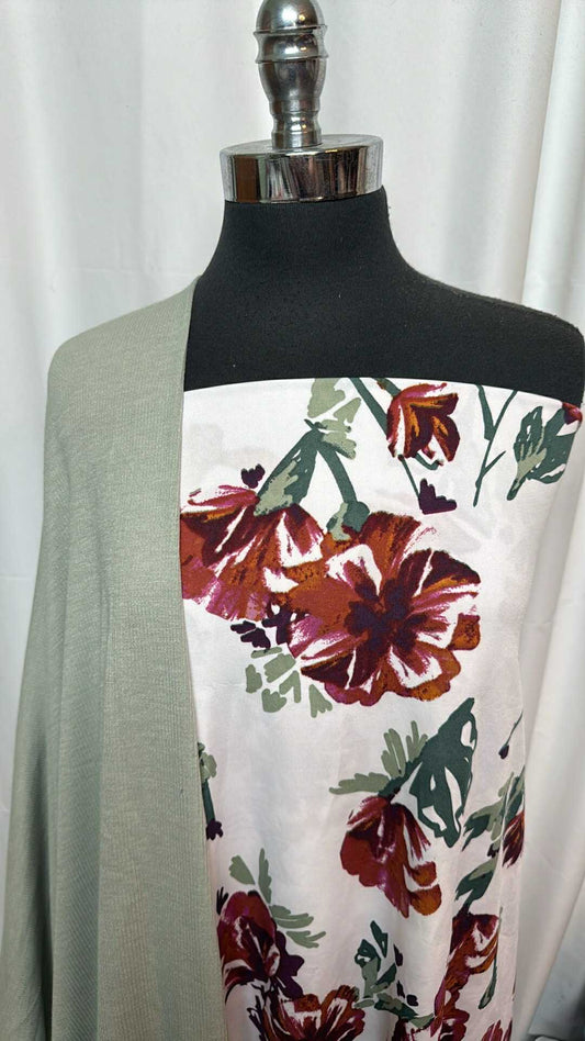 SAGE/FLORAL BUNDLE : 2YD Floral ITY & 2YD Sage Flatback Rib : A27688