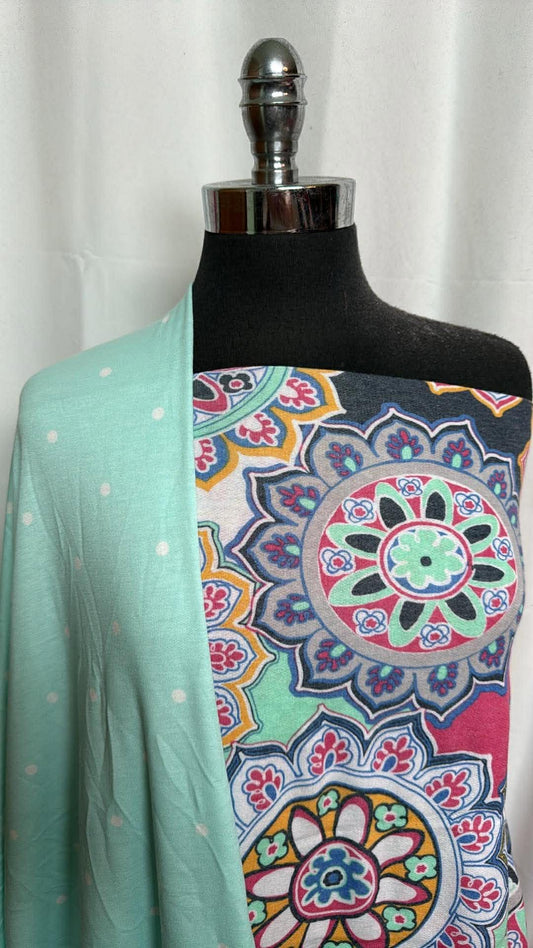MINT DOT/MANDALA BUNDLE : 2YD Mandala PRS FT & 1+YD Mint Dot PRS FT : A29983