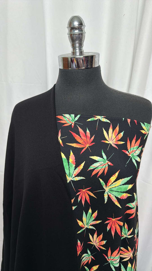 BLACK/TIE DYE LEAVES BUNDLE : 2YD Tie Dye Leaves PF & 2YD Black C/P FT : A27304