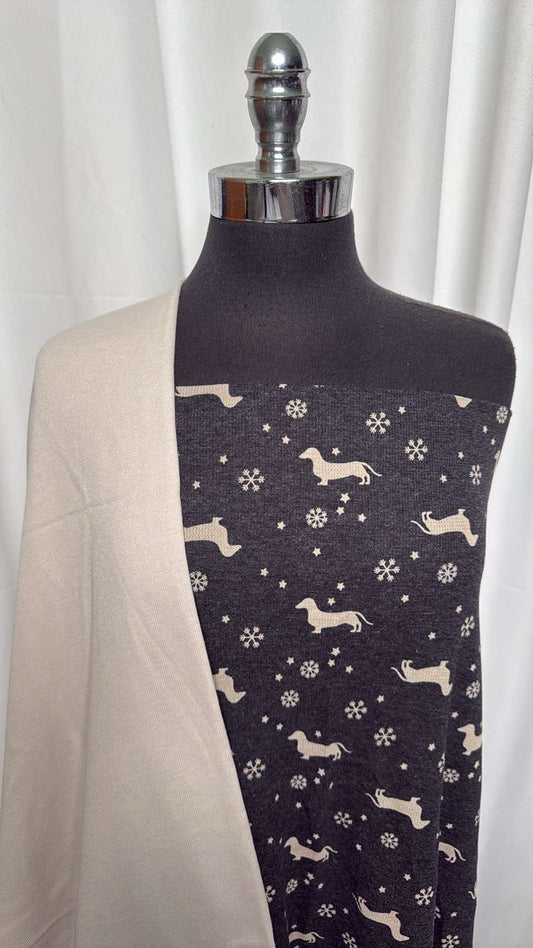 DOG/BONE BUNDLE : 2YD Dog Thermal & 1.5YD Bone Sweatshirt Fleece : A26311