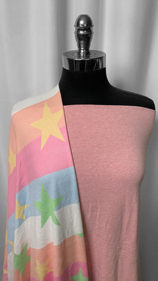 PINK/STRIPES & STARS BUNDLE : 1+YD Stripes/Stars Oakley SK & 1+YD Pink Triblend Jersey : A2299
