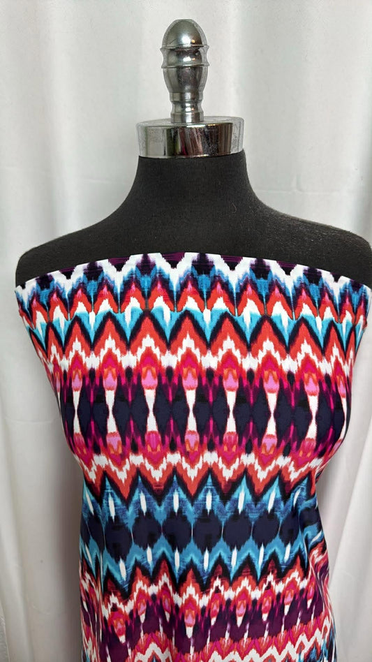 Geo Chevron - Designer Nylon/Spandex Swim - 32" Cut
