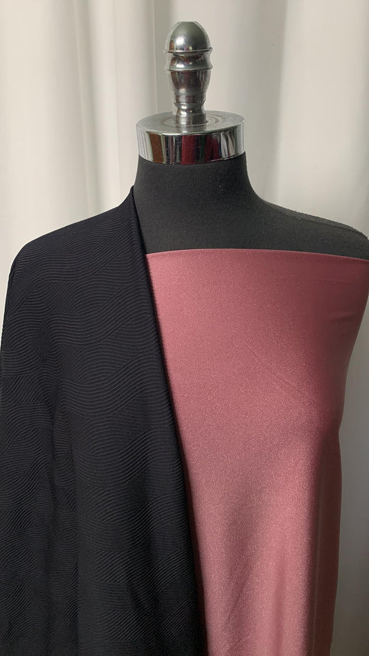 BLACK/MAUVE SHIMMER BUNDLE : 2YD Mauve Shimmer PF & 2YD Black Textured Wave N/S : A25055