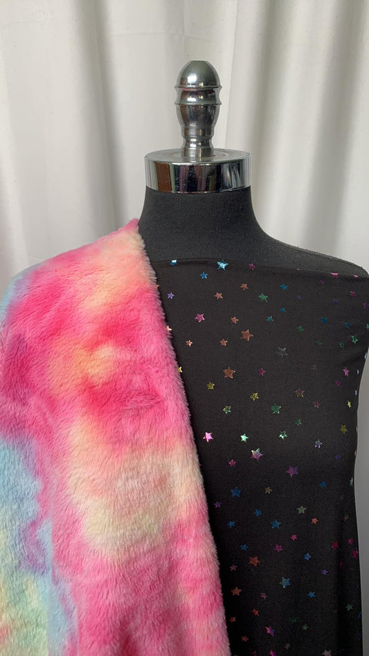 STAR/FUR BUNDLE : 3YD Foil Star DBP & 2YD Fur (See descript.): A1815
