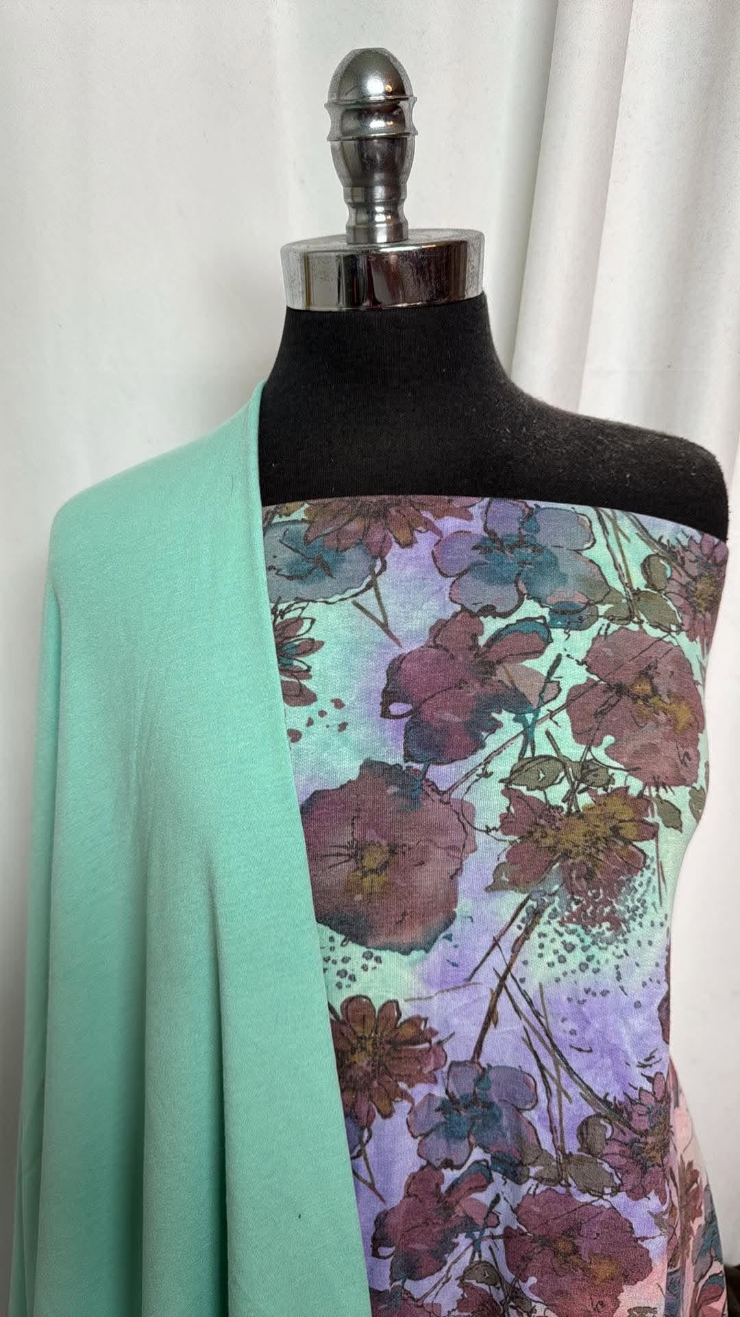 MINT/FLORAL TIE DYE BUNDLE :  2YD Floral Tie Dye PRS FT & 1YD Mint PRS FT : A30776