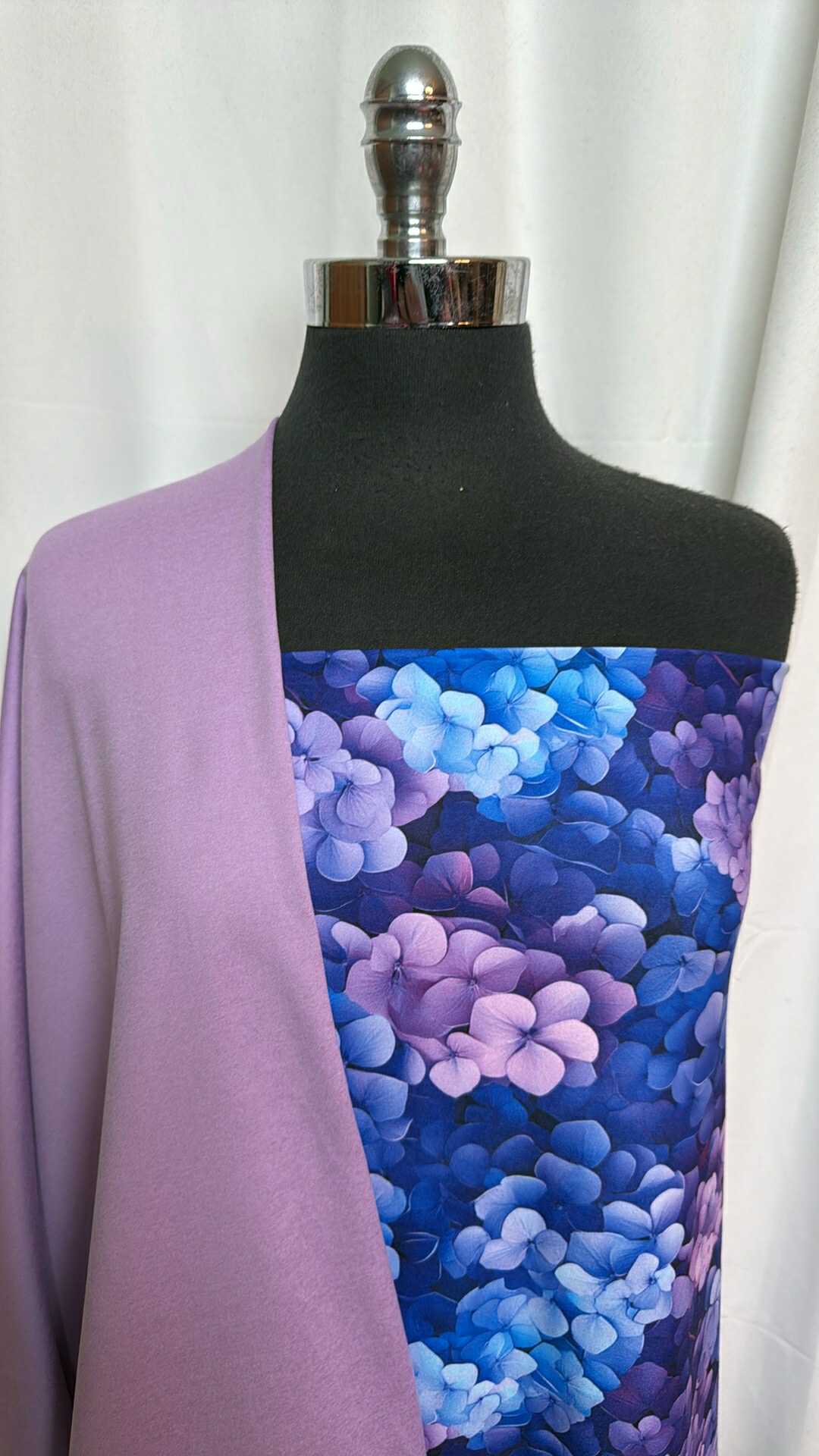 LILAC PETAL/HYDRANGEA DREAMSCAPE BUNDLE : 1.5YD Lilac Petal Peached PF & 2YD Hydrangea Dreamscape Single-Brushed PF : A28736