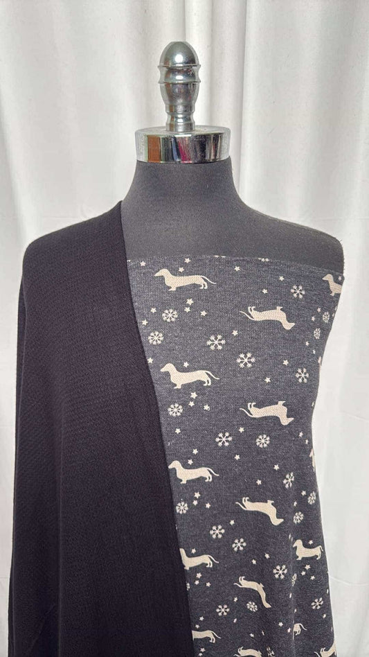 BLACK/DOGS BUNDLE : 2YD Dogs Thermal & 2YD Black Brushed Thermal : A26542