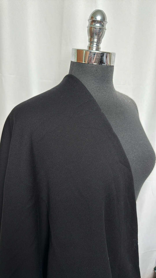 Black - Cotton/Poly Sweatshirt Fleece (72" Wide) - 1 Yard Cut