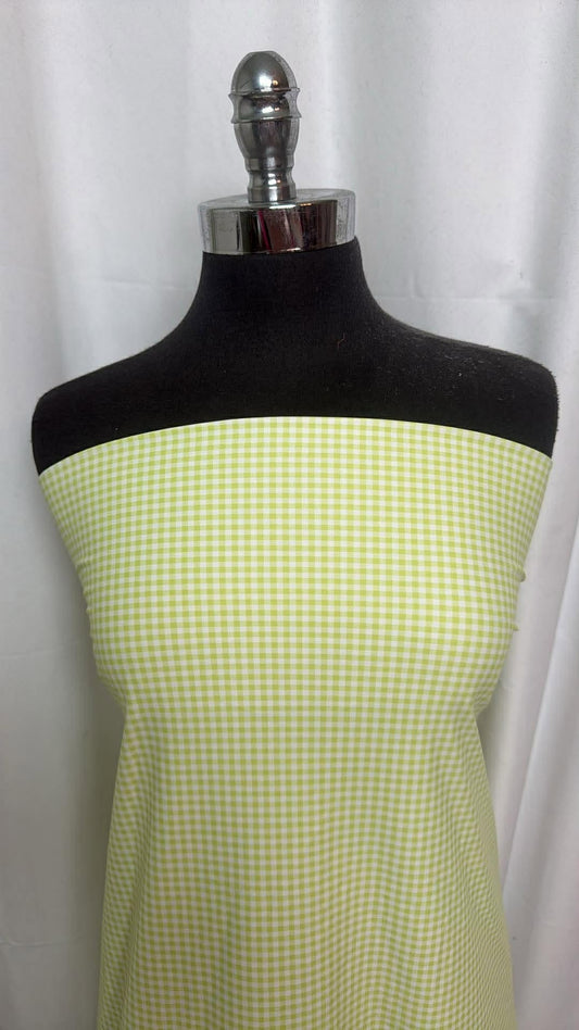 Yellow Gingham - Designer Nylon/Spandex Swim - 1 Yard Cut