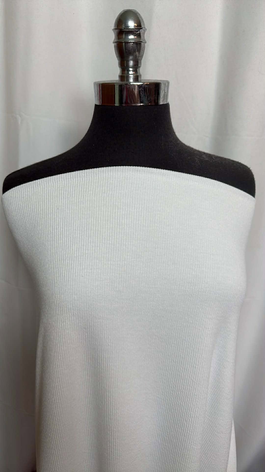Off-White - Poly/Rayon/Spandex Rib Knit (54" Wide) - 3 Yard Cut