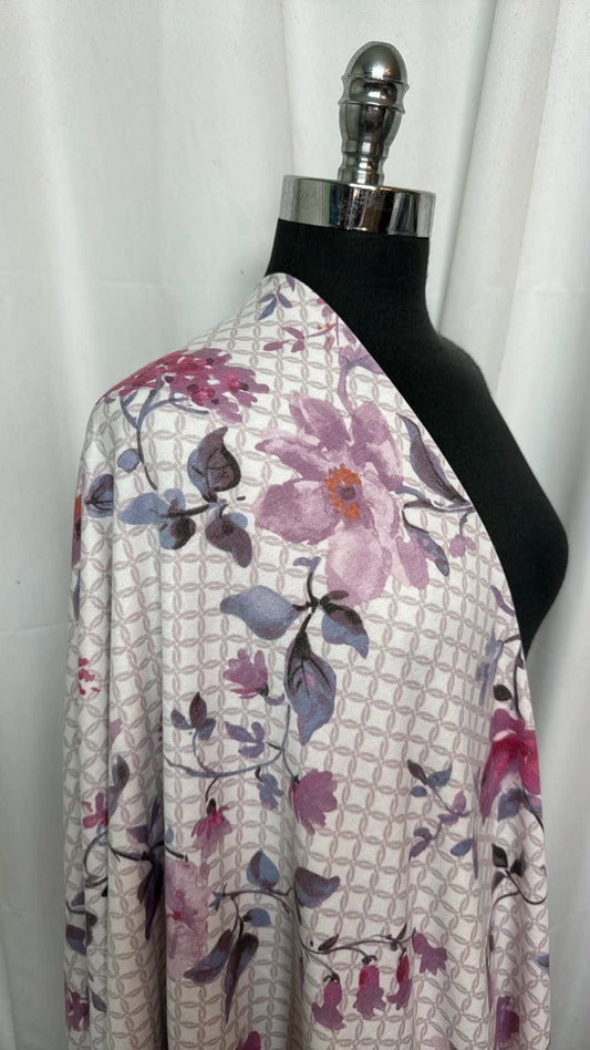Floral Lattice - PRS French Terry - By the Yard