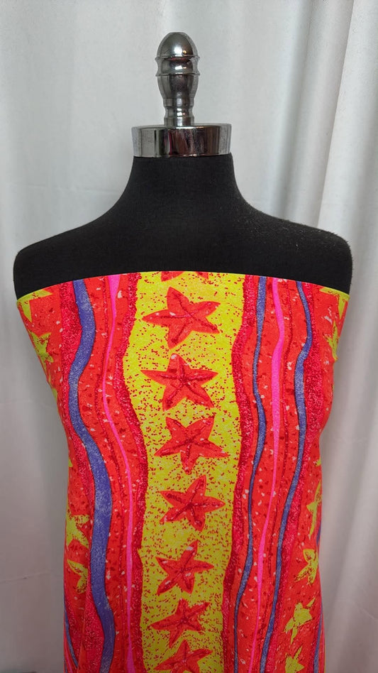 Colorful Star/Stripe - Nylon/Spandex Swim- 2 Yard Cut
