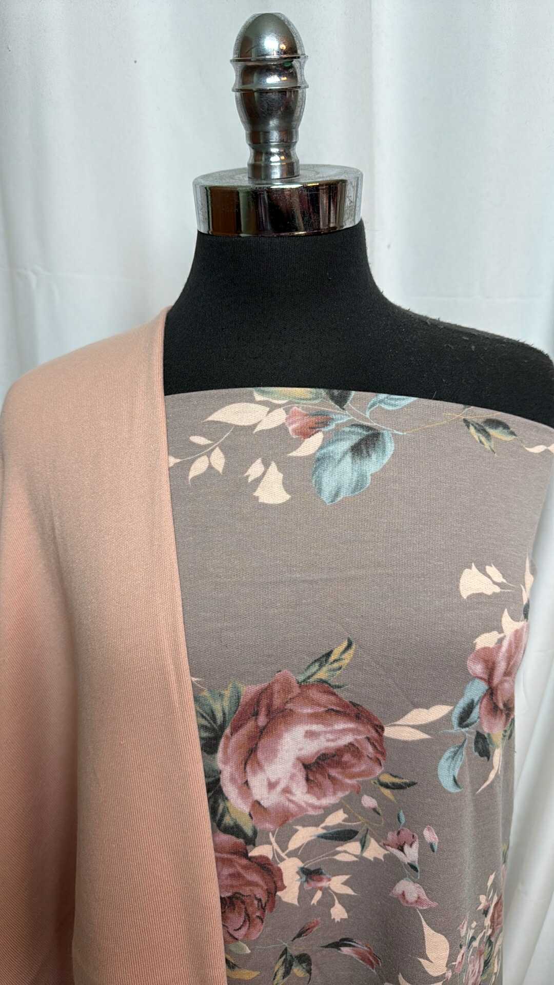 CAMEL/TAUPE FLORAL BUNDLE : 2YD Taupe Floral PRS FT & 2YD Camel Sweatshirt Fleece (72" Wide) : A28297