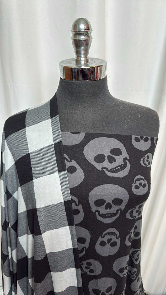 SKULLS/PLAID BUNDLE : 2YD Plaid DBP & 2YD Skulls DBP : A28315