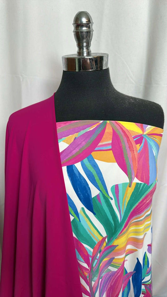 MAGENTA/MULTI LEAVES BUNDLE : 2YD Multi Leaves N/S & 2YD Magenta N/S : A29924